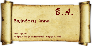 Bajnóczy Anna névjegykártya