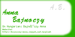 anna bajnoczy business card